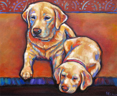 Brinkley and Mela pet portrait by Marna Schindler