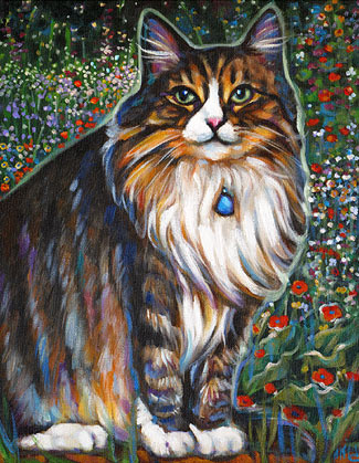pet portrait in memory of Kahlua the cat, from San Diego, CA
