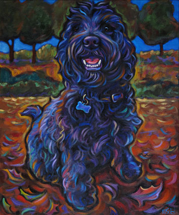 Abby Portuguese Water Dog Pet Portrait