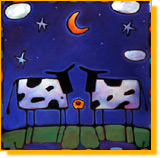 In the Moo - original painting created for Animal Acres