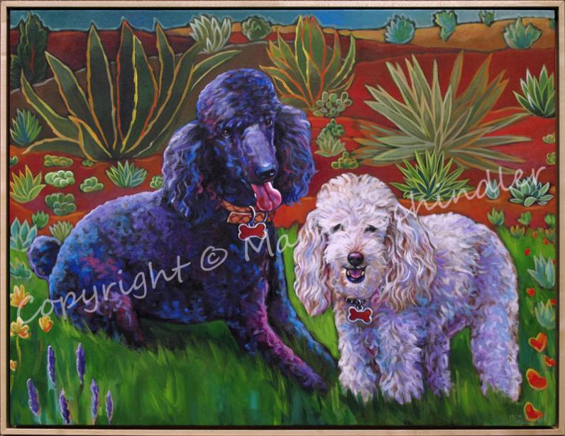 Pet portrait of Shylee and Chancey by Marna Schindler